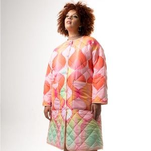 Tamara Malas Lolly Reversible Overcoat- full length Rainbow Energy